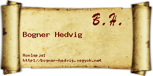 Bogner Hedvig névjegykártya